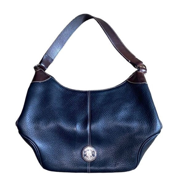 Dooney & bourke black/brown leather purse classic timeless elegant - Picture 1 of 9